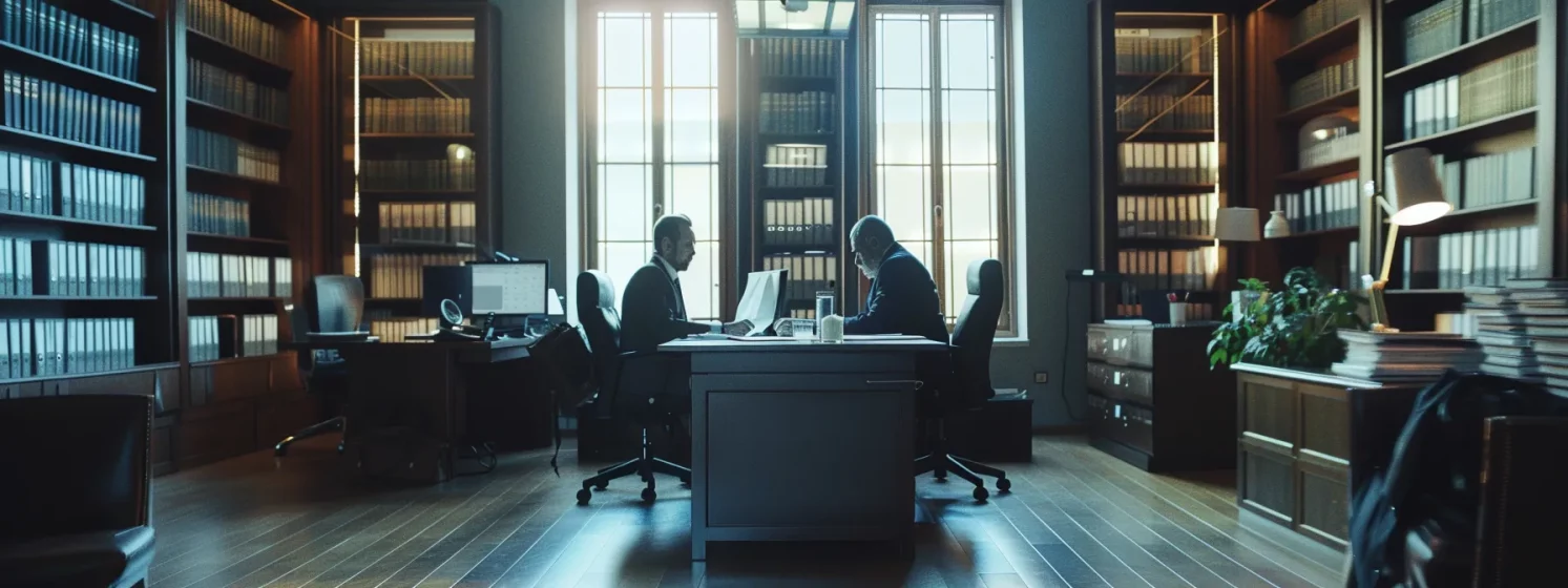 lawyers filling documents in the office