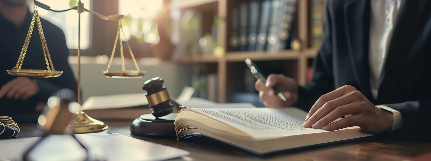 photo of lawyer assisting client
