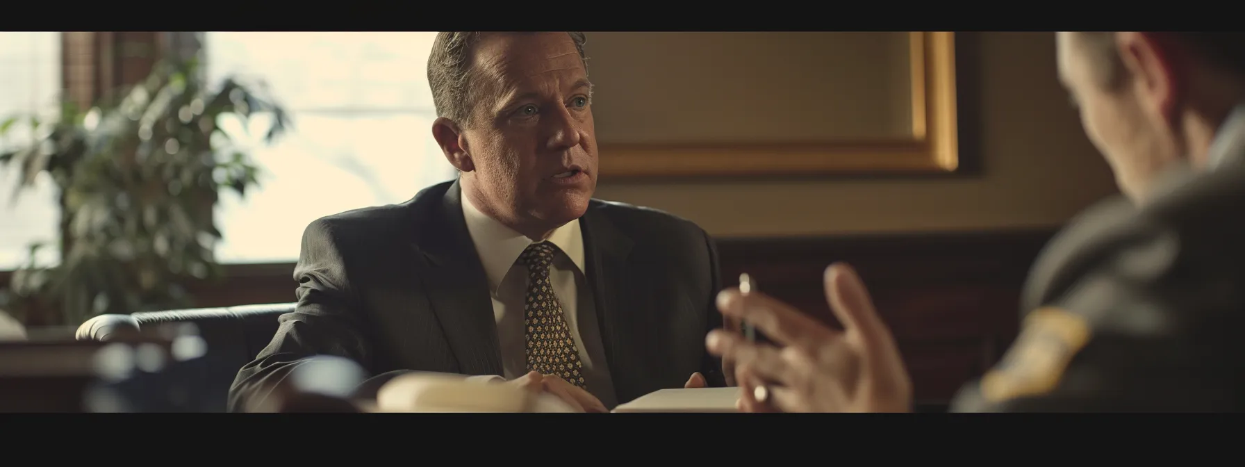 photo of lawyer talking with the client